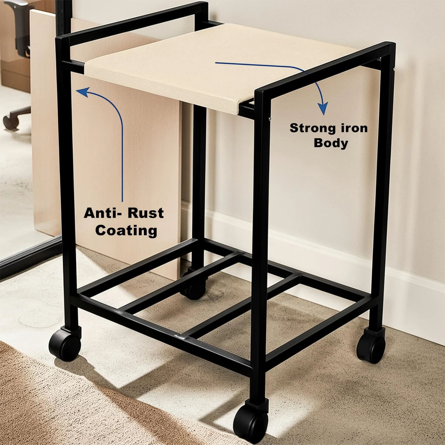 Inverter Trolley for Home Trolly, Inverter Battery Trolly, Inverter Stand for Home battery Stand Desk and Decor