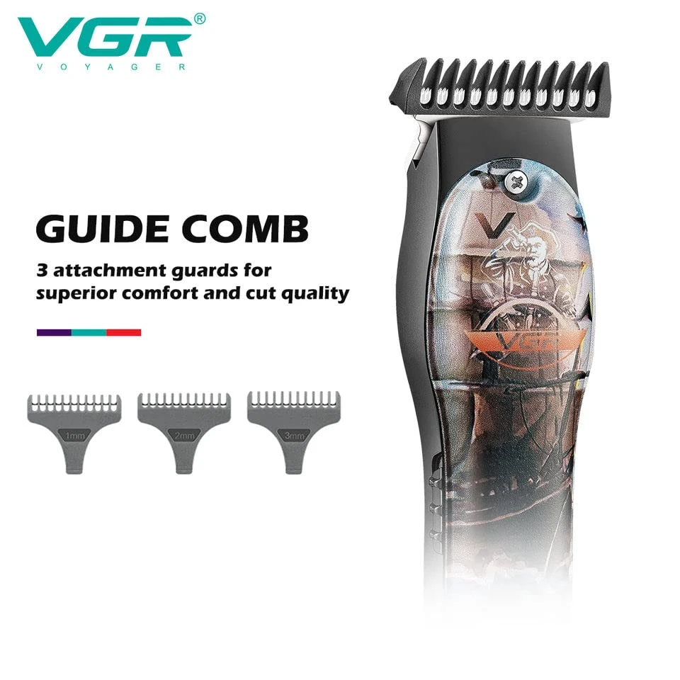 VGR V-953 Professional T-Blade Hair Trimmer for Men, 120 min Runtime with 3 Cutting Guide Combs Test  Child Category Desk and Decor