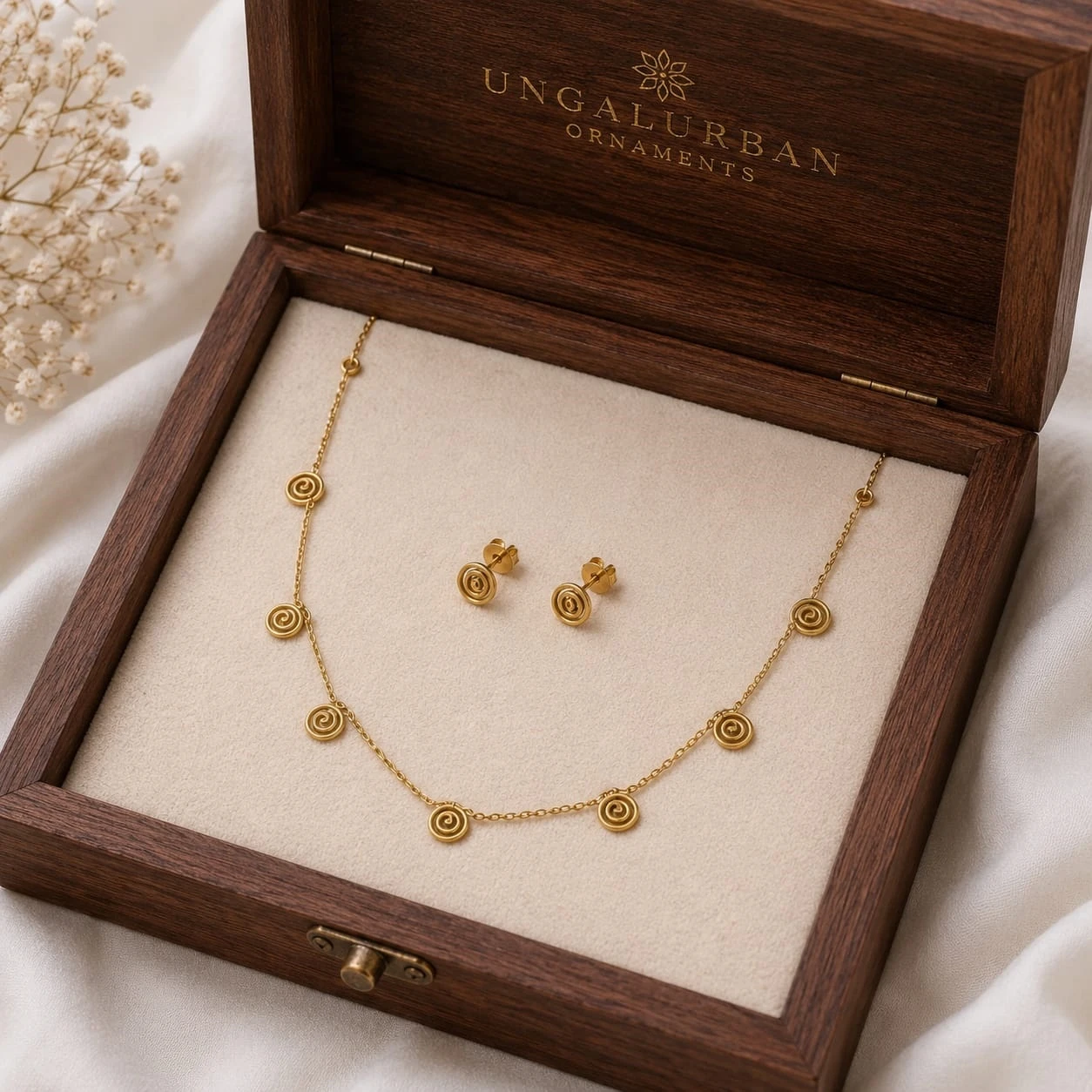Spiral Charm Drop Necklace