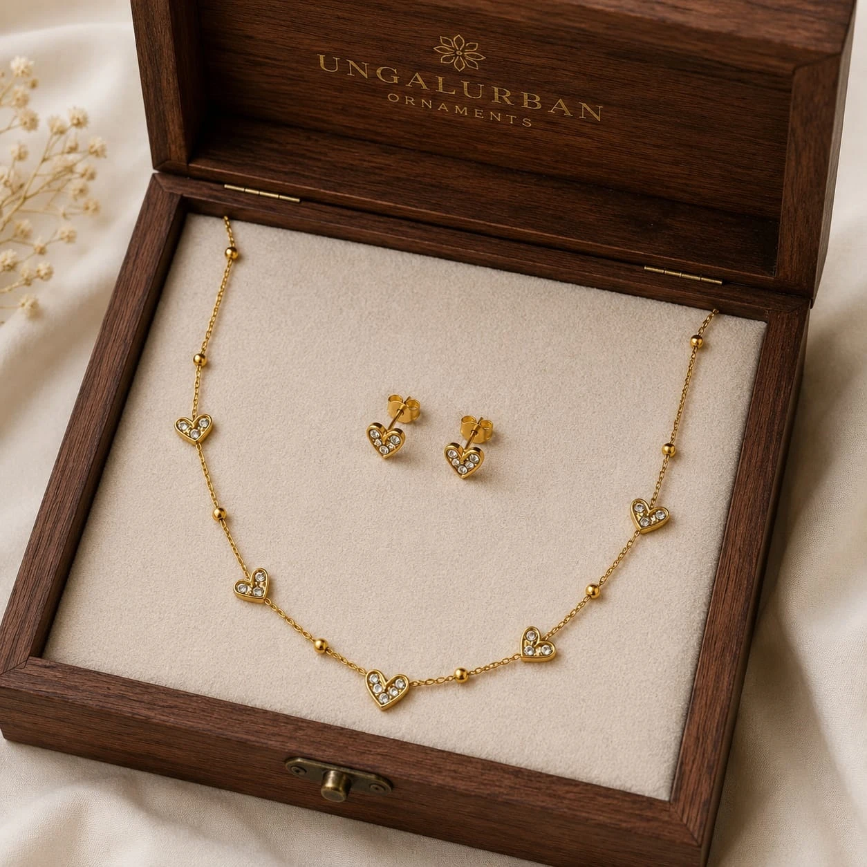 Gold-plated Heart Charm Necklace